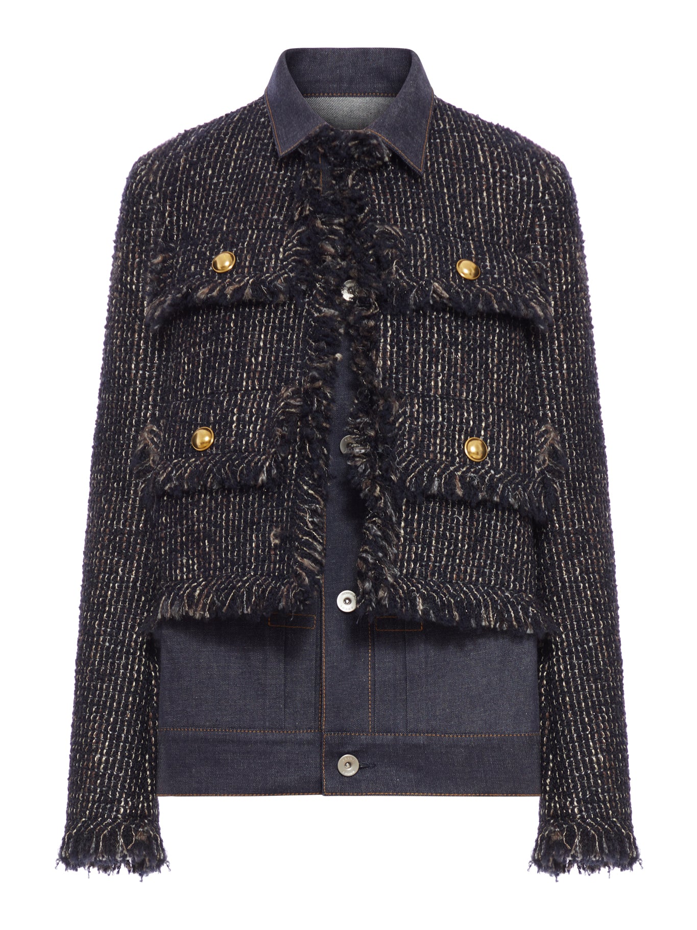 TWEED AND DENIM BLOUSON