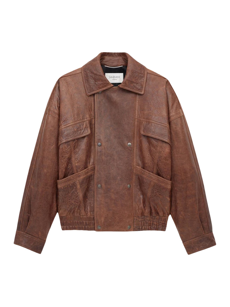 AGED LAMBSKIN BOMBER JACKET
