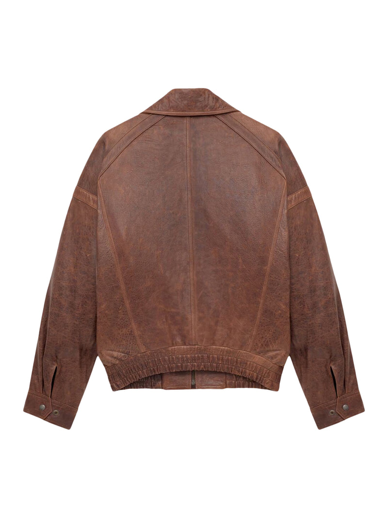 AGED LAMBSKIN BOMBER JACKET