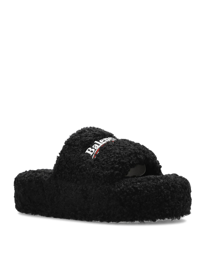 SLIPPERS PLATFORM IN SHEARLING