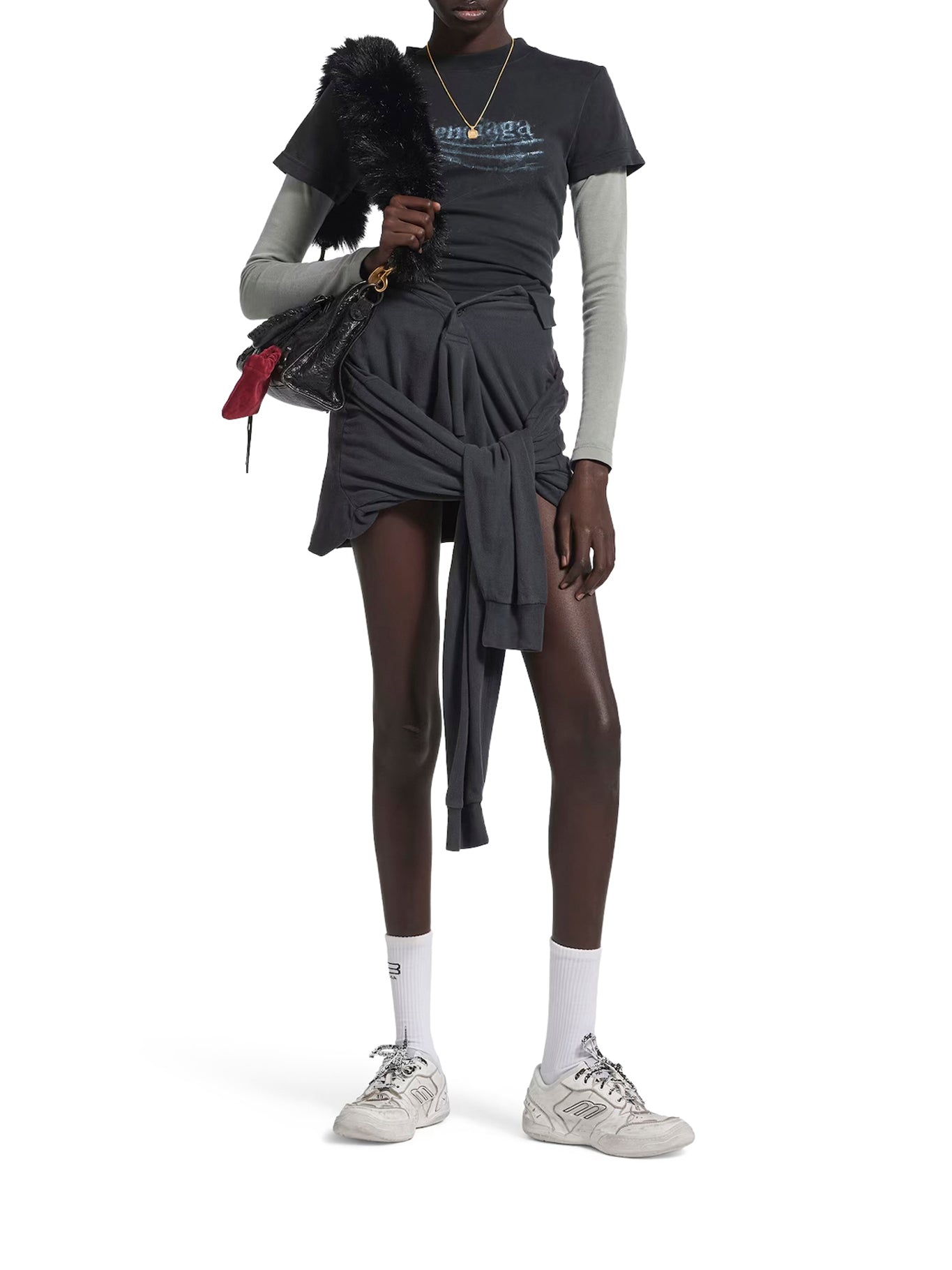 WASHED CRAYON POLITICAL DOUBLE-SLEEVED T-SHIRT