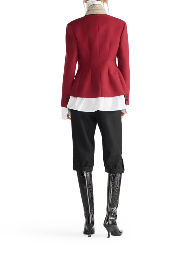 GRAIN DE POUDRE BERMUDA SHORTS IN VIRGIN WOOL AND SILK