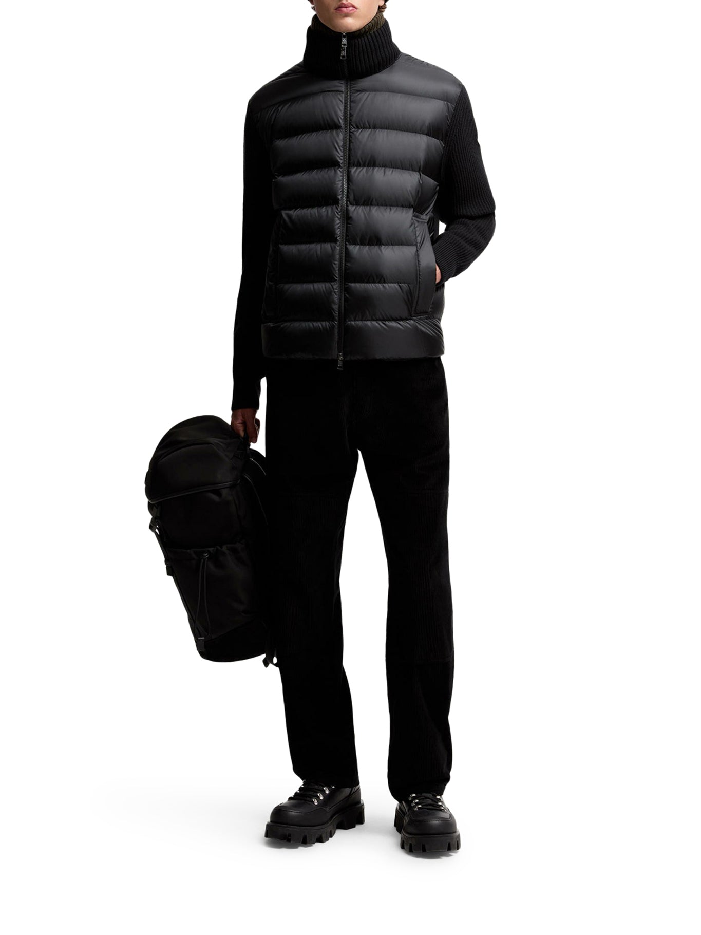 WOOL AND CASHMERE PADDED CARDIGAN WITH ZIP