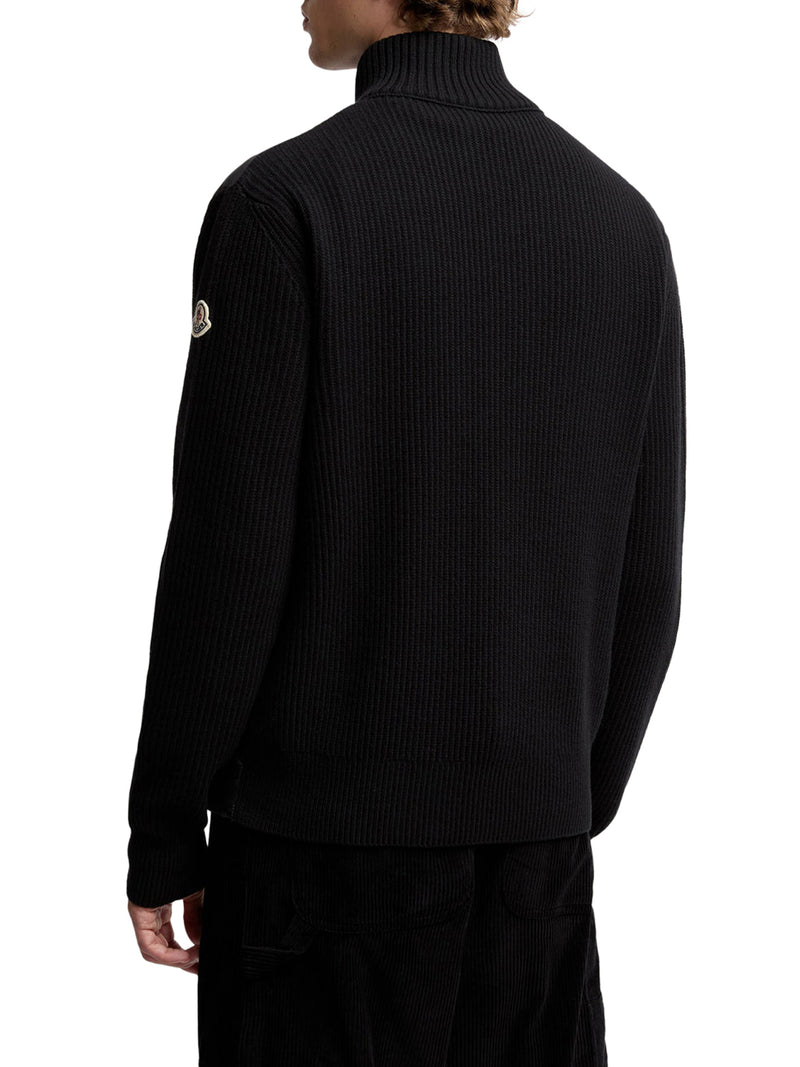 WOOL AND CASHMERE PADDED CARDIGAN WITH ZIP