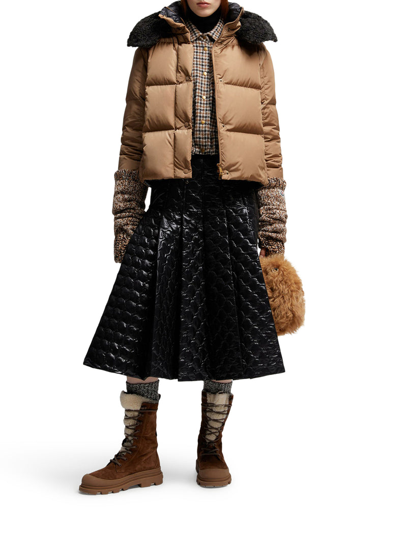 CASTELNOU SHORT DOWN JACKET WITH HOOD AND CHECKED QUILTING