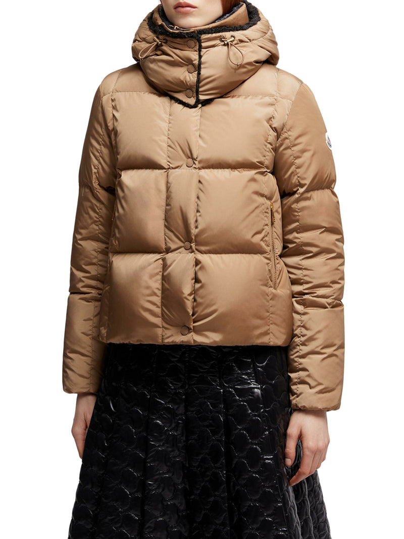 CASTELNOU SHORT DOWN JACKET WITH HOOD AND CHECKED QUILTING
