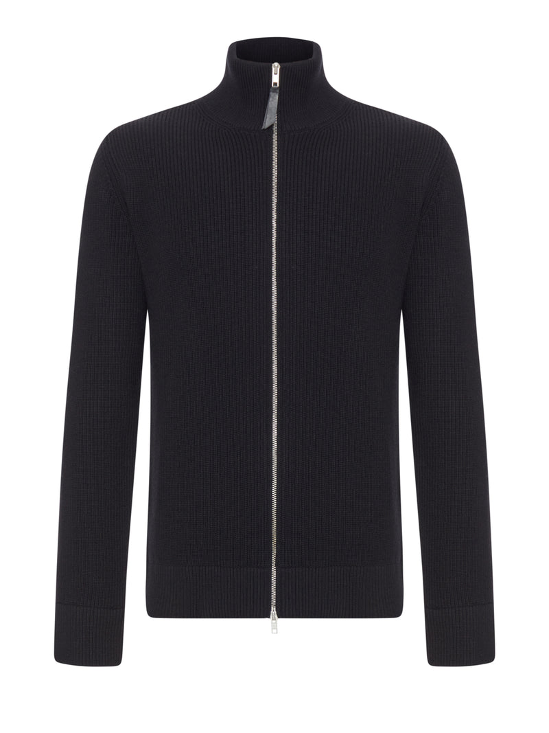 JERSEY KNIT CARDIGAN WITH ZIP