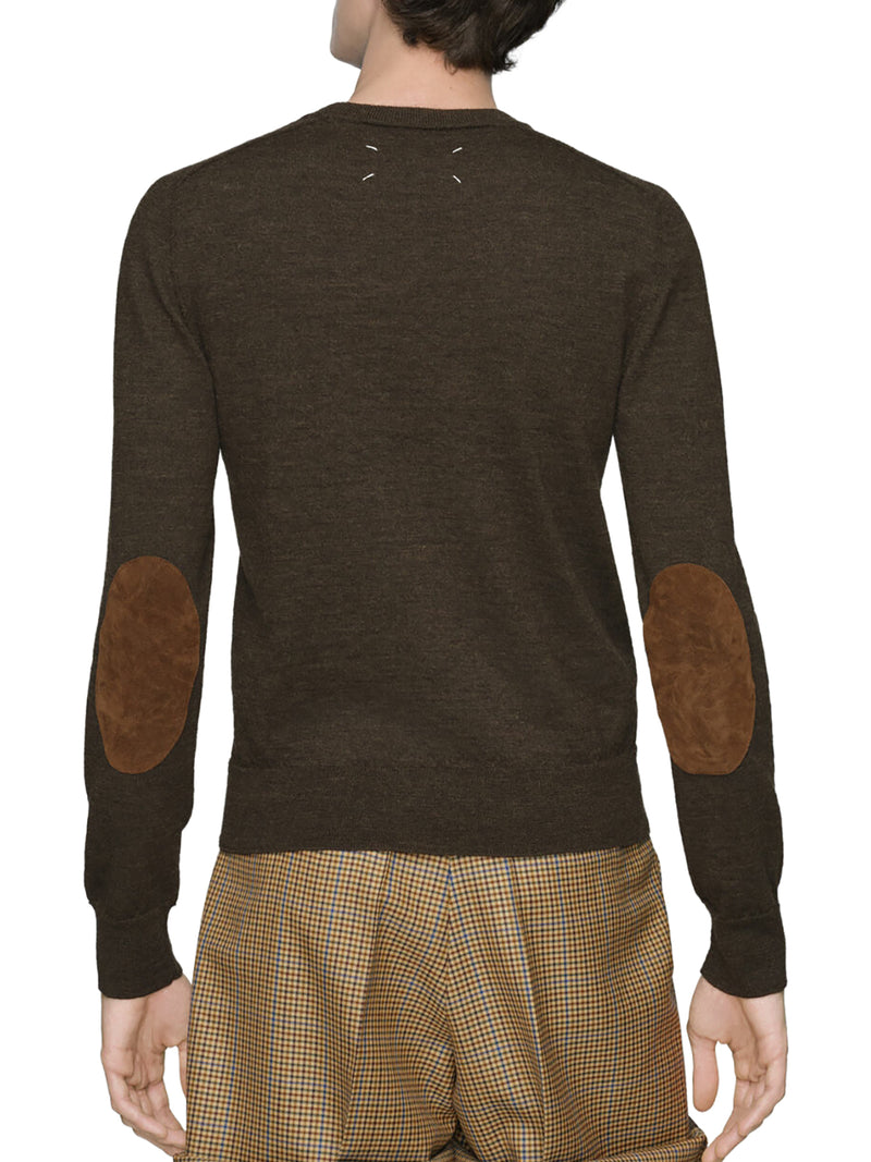WOOL SWEATER WITH ELBOW PATCHES
