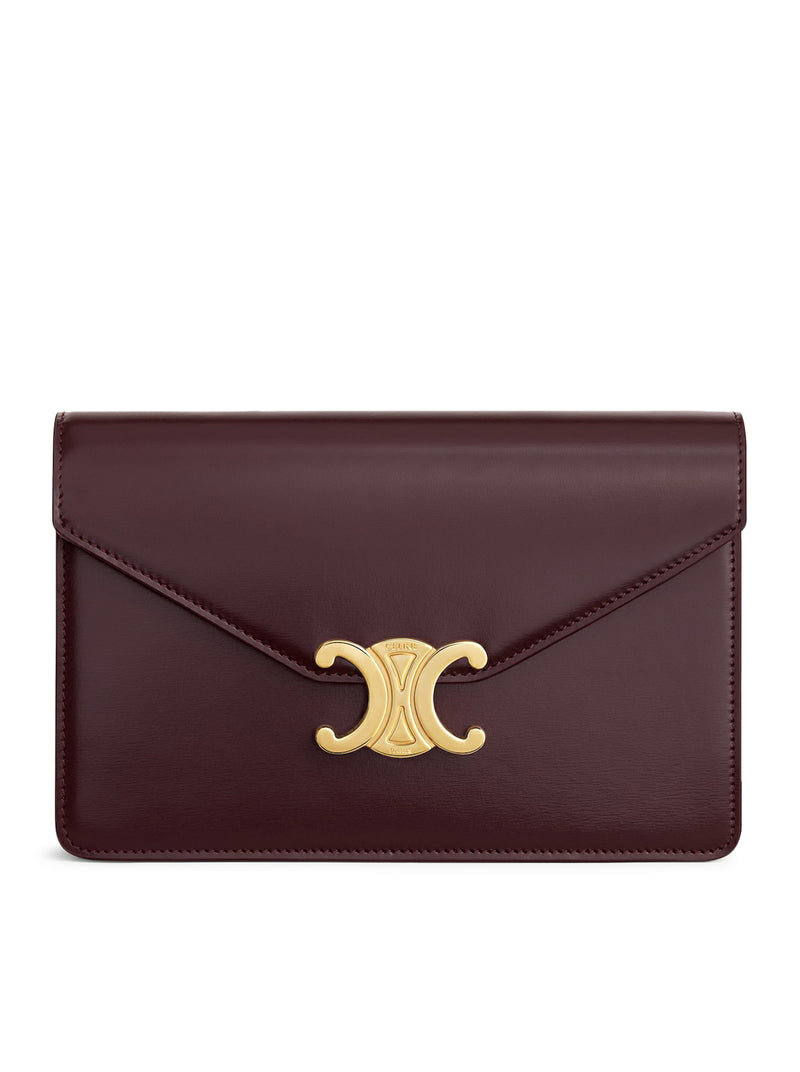 MARGO CLUTCH WITH CHAIN IN BLACK POLISHED CALFSKIN