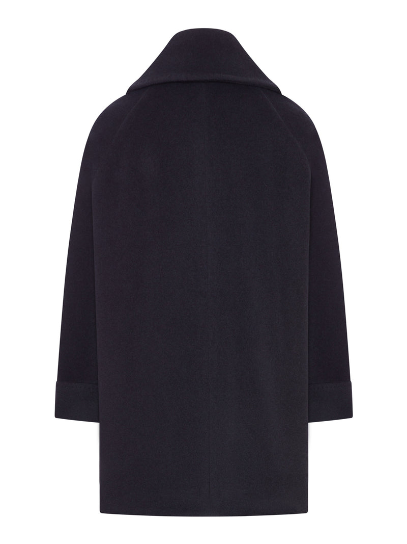 DOUBLE-BREASTED WOOL CLOTH COAT