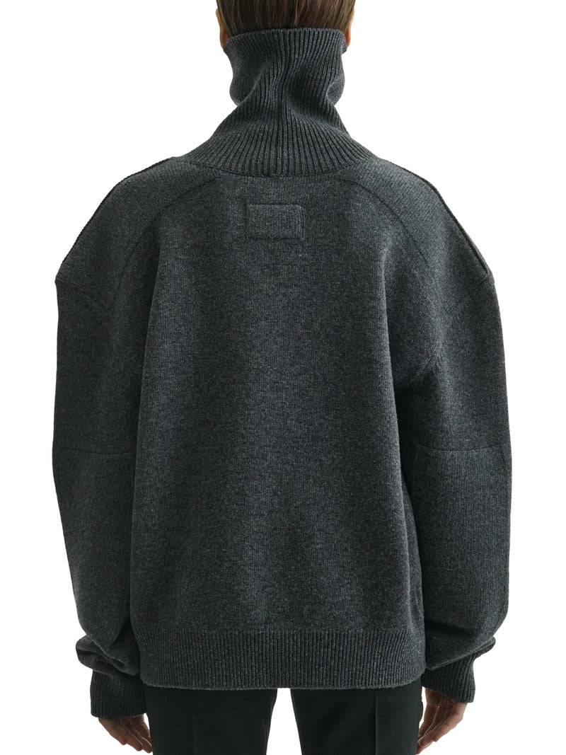 WOOL AND CASHMERE PATCHED SHOULDER SWEATER