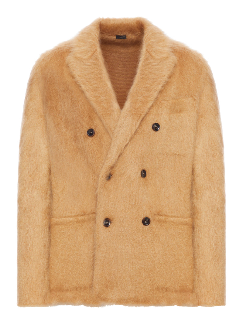 DOUBLE-BREASTED CASHMERE AND MOHAIR JACKET