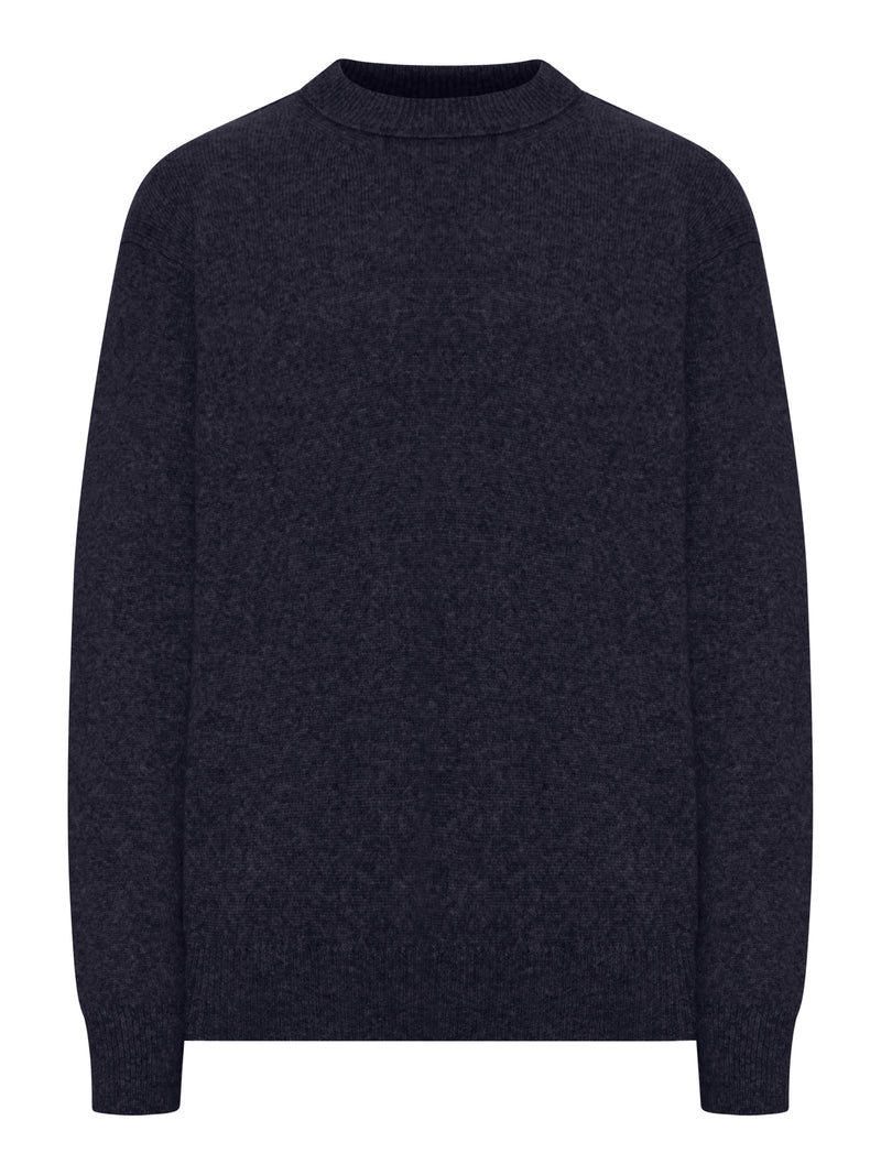 CREW NECK SWEATER IN MELANGE EFFECT WOOL