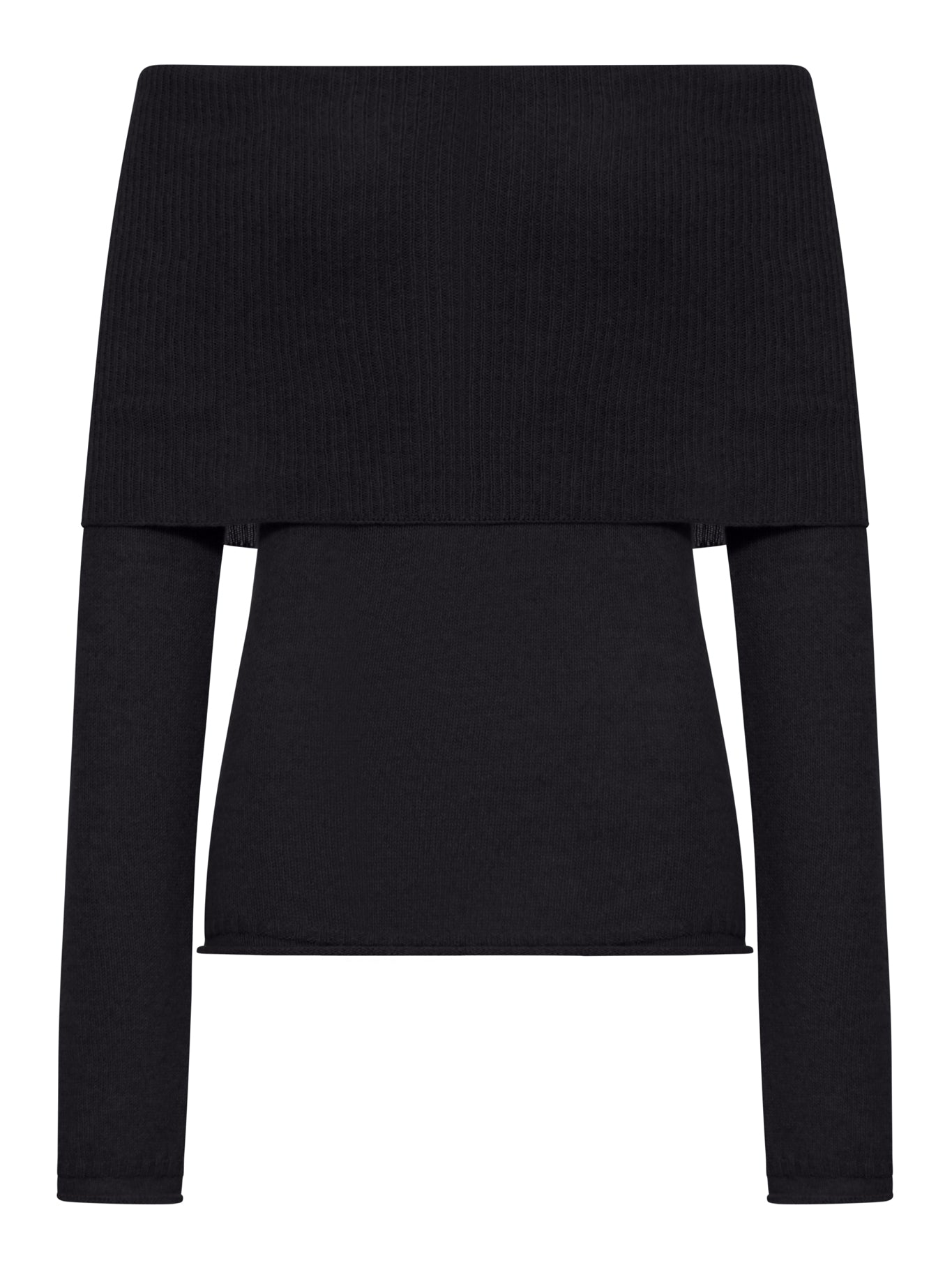 RIBBED BOAT NECK SWEATER