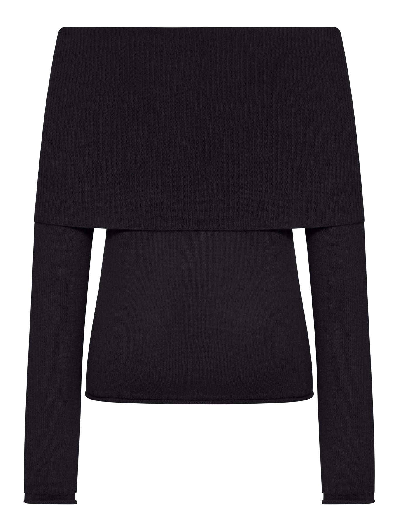 RIBBED BOAT NECK SWEATER