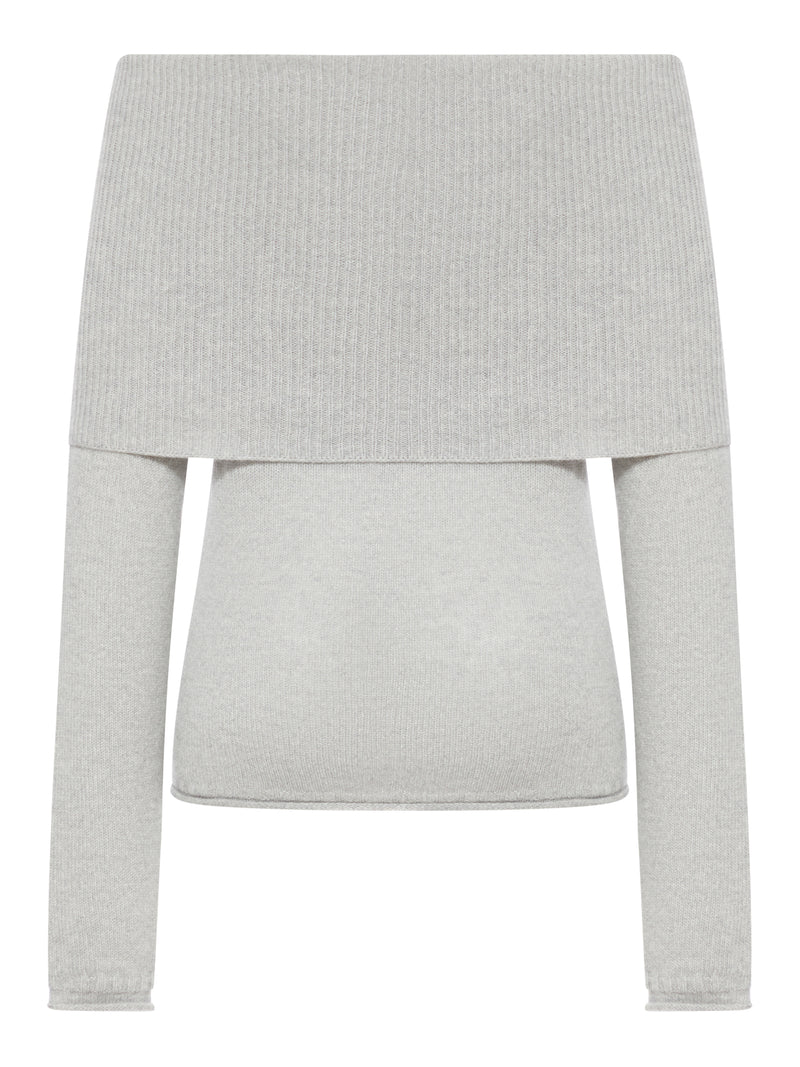 RIBBED BOAT NECK SWEATER