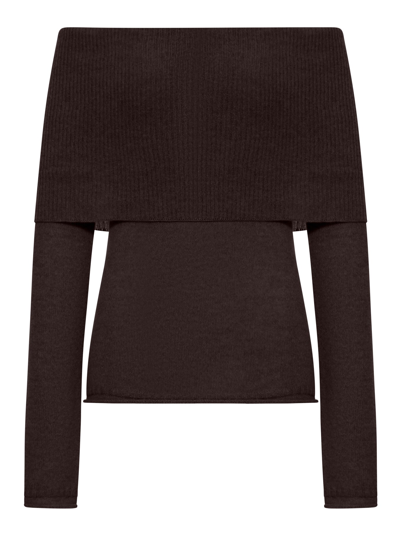 RIBBED BOAT NECK SWEATER