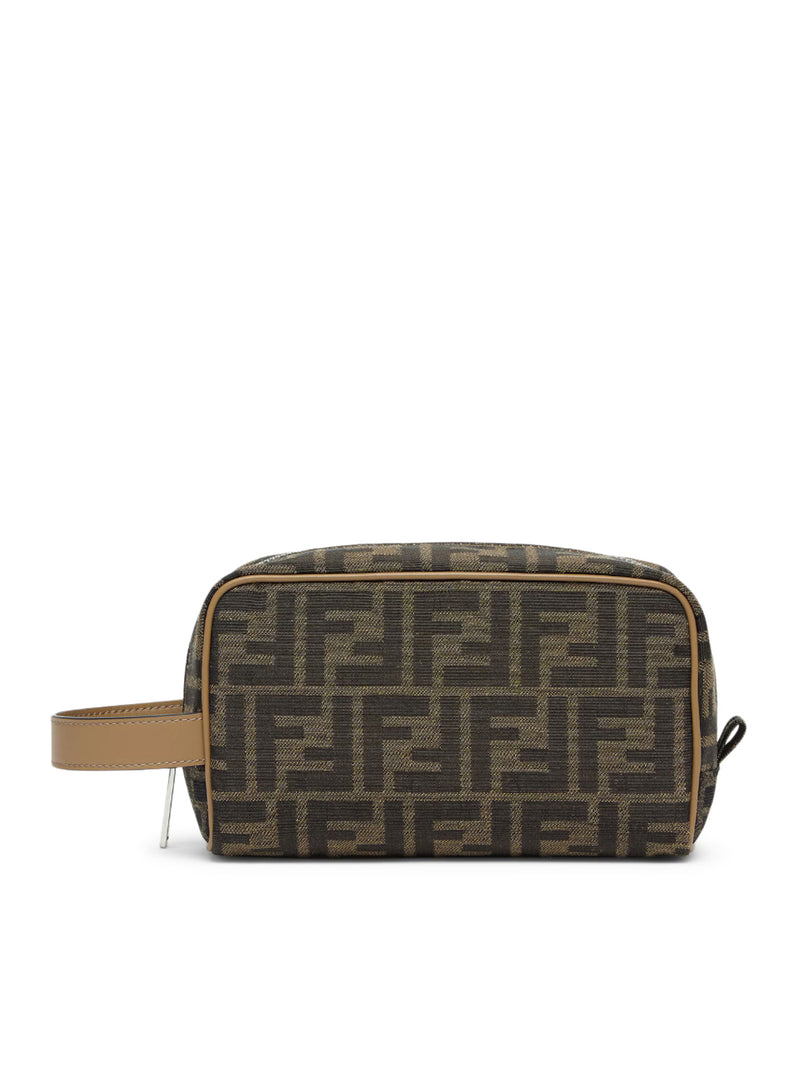 BEAUTY CASE SMALL FF JACQUARD BEAUTY CASE IN JACQUARD FF BROWN