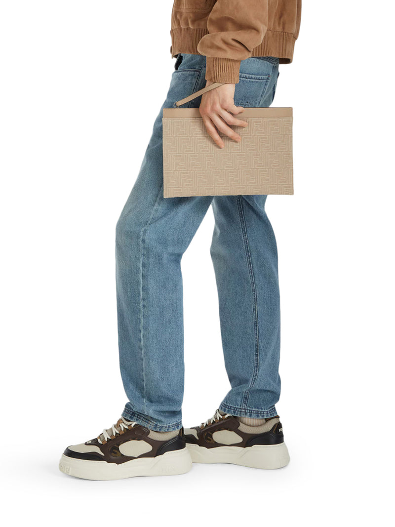 FENDI FORCE LEATHER SNEAKERS