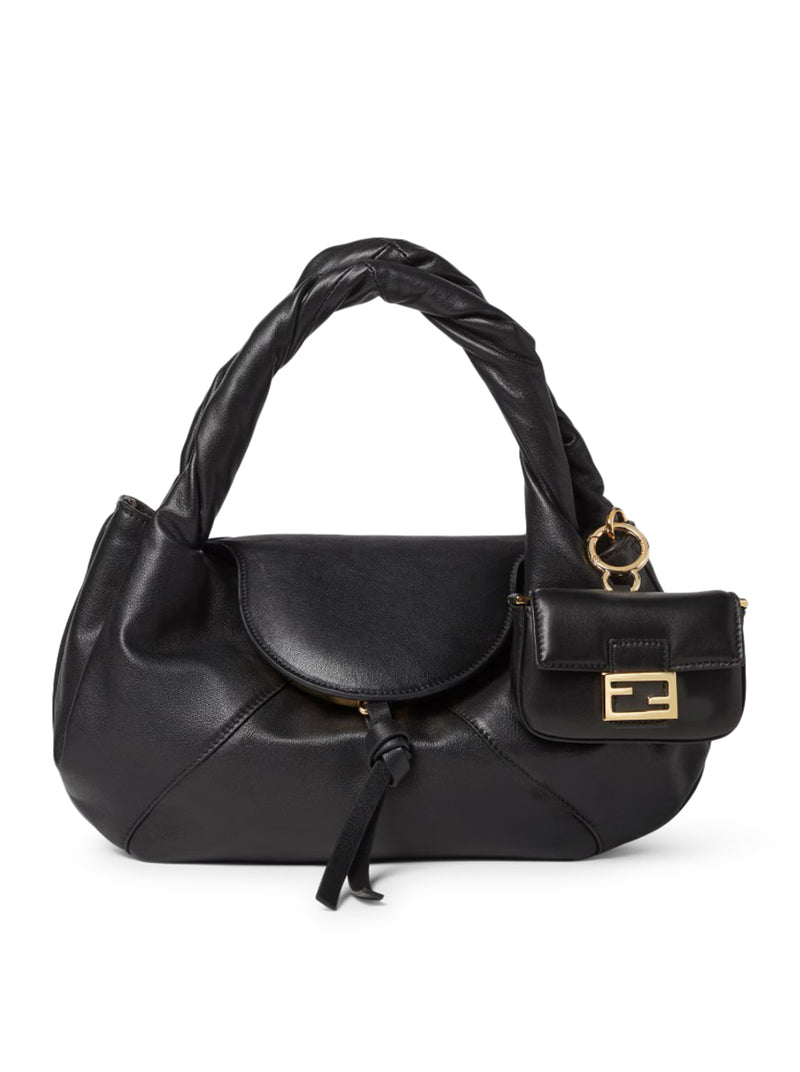 NANO BAGUETTE CHARM IN BLACK NAPPA