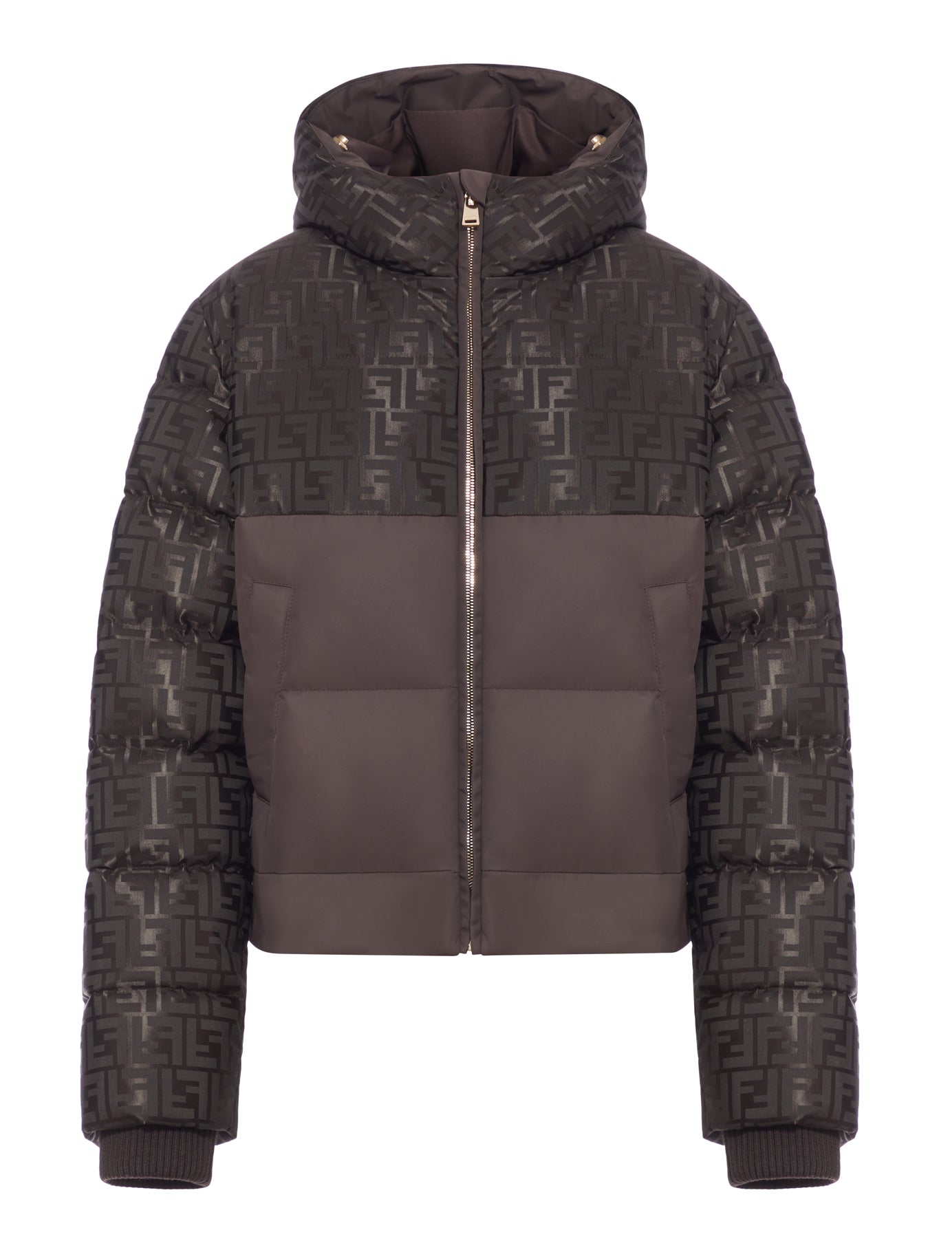 PADDED JACKET IN FF JACQUARD TECHNICAL FABRIC