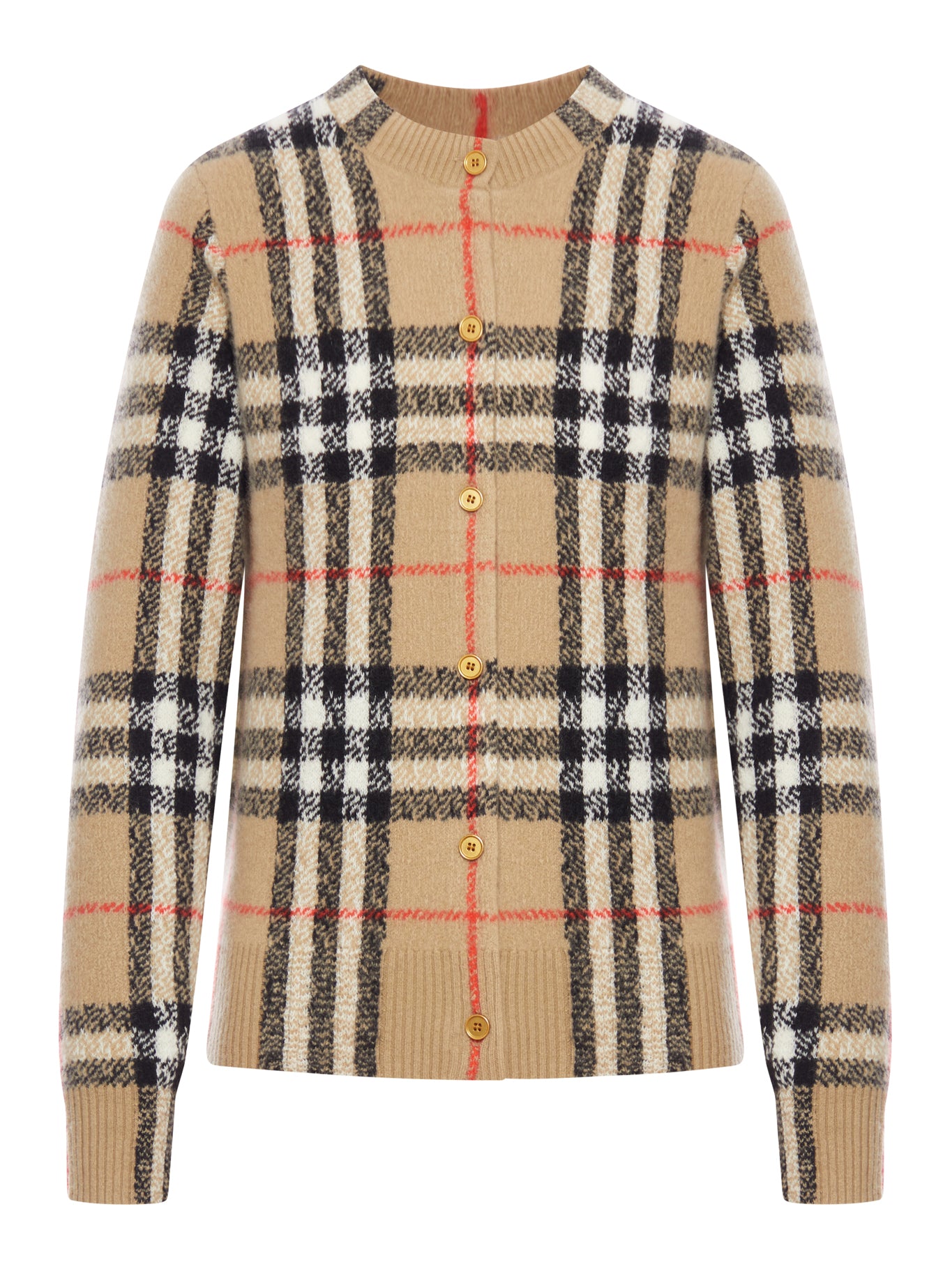 WOOL AND CASHMERE CHECK CARDIGAN