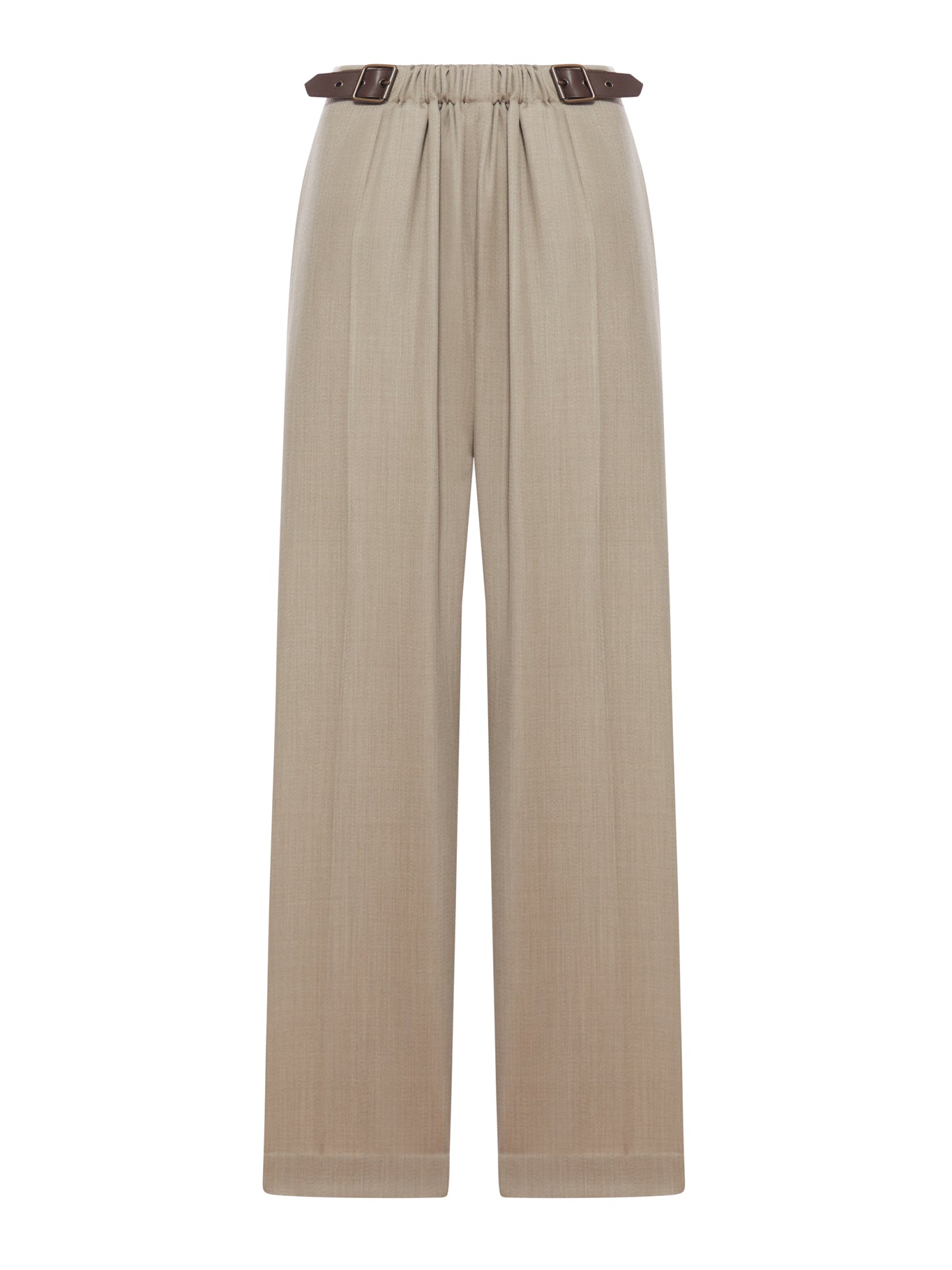 TAILORED WOOL TROUSERS WITH BELT