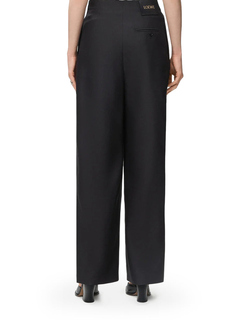 WOOL AND SILK TROUSERS WITH BELT