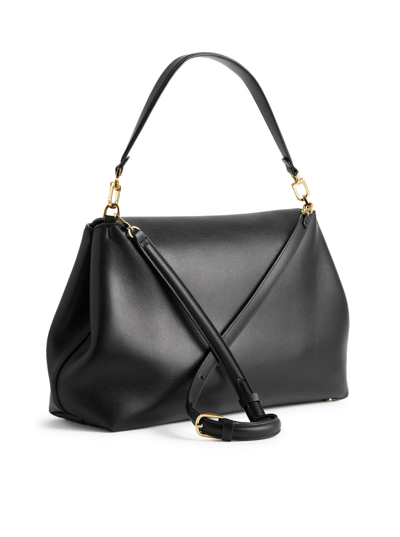 T-LOCK LEATHER SHOULDER BAG