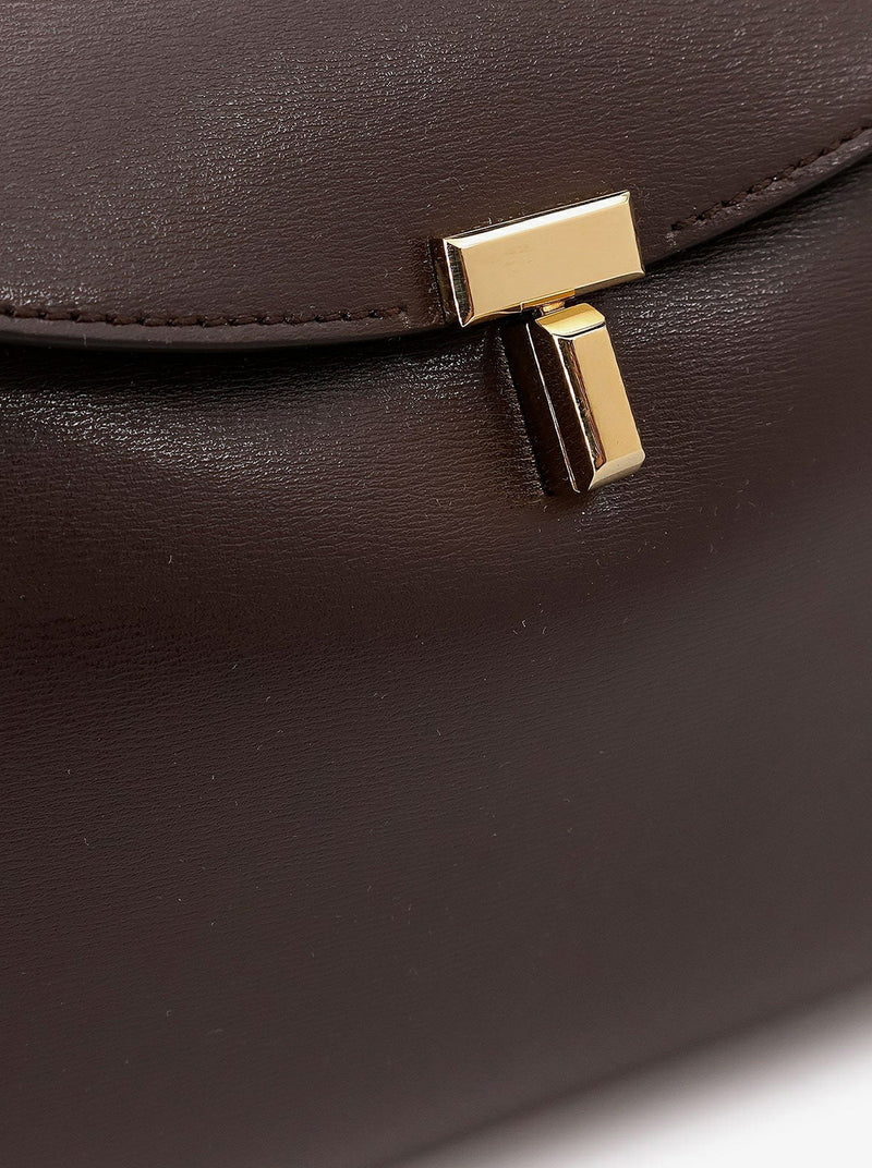 T-LOCK LEATHER SHOULDER BAG