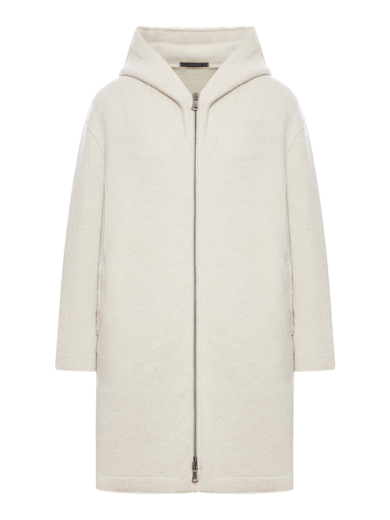 COMFORT FIT HOODED JACKET IN BOILED WOOL