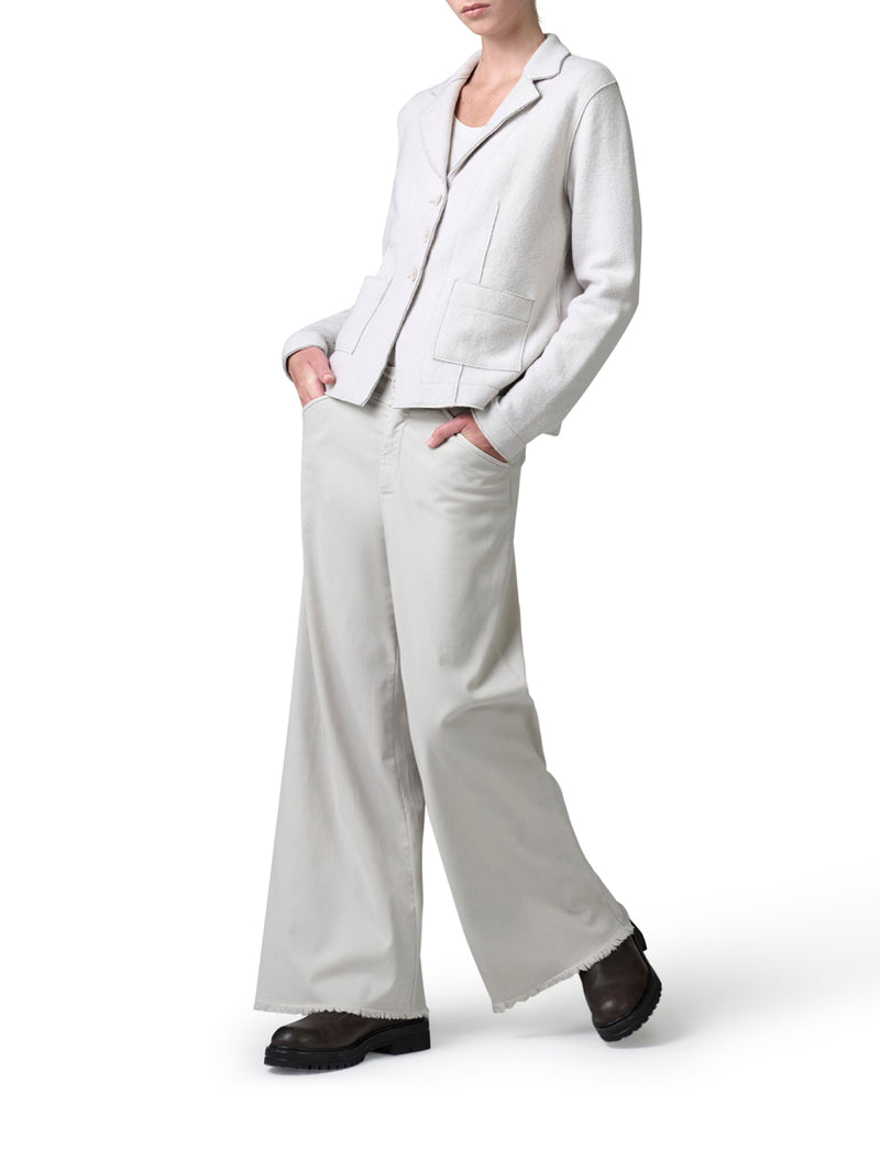 SHAPED WOOL JACKET WITH HERRINGBONE PATTERN INSIDE