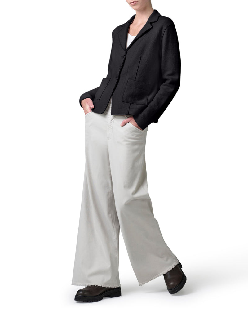 SHAPED WOOL JACKET WITH HERRINGBONE PATTERN INSIDE