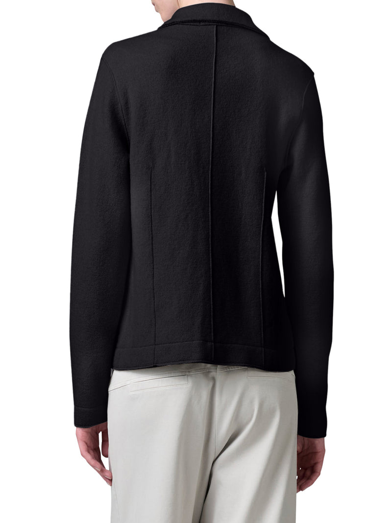 SHAPED WOOL JACKET WITH HERRINGBONE PATTERN INSIDE