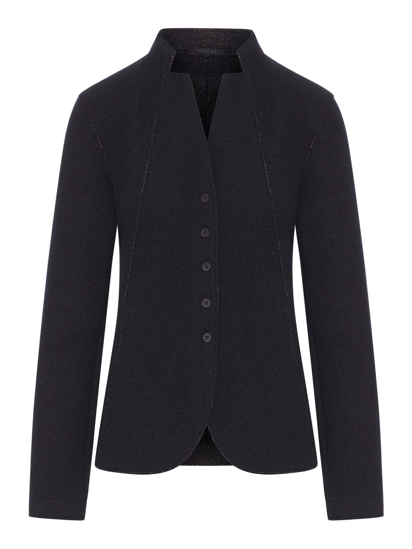 WOOL KNIT JACKET WITH A NECKLINE
