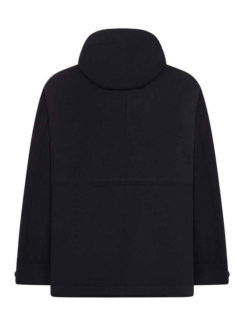 LOOSE FIT ZIP-UP SAHARA JACKET IN VIRGIN WOOL CLOTH