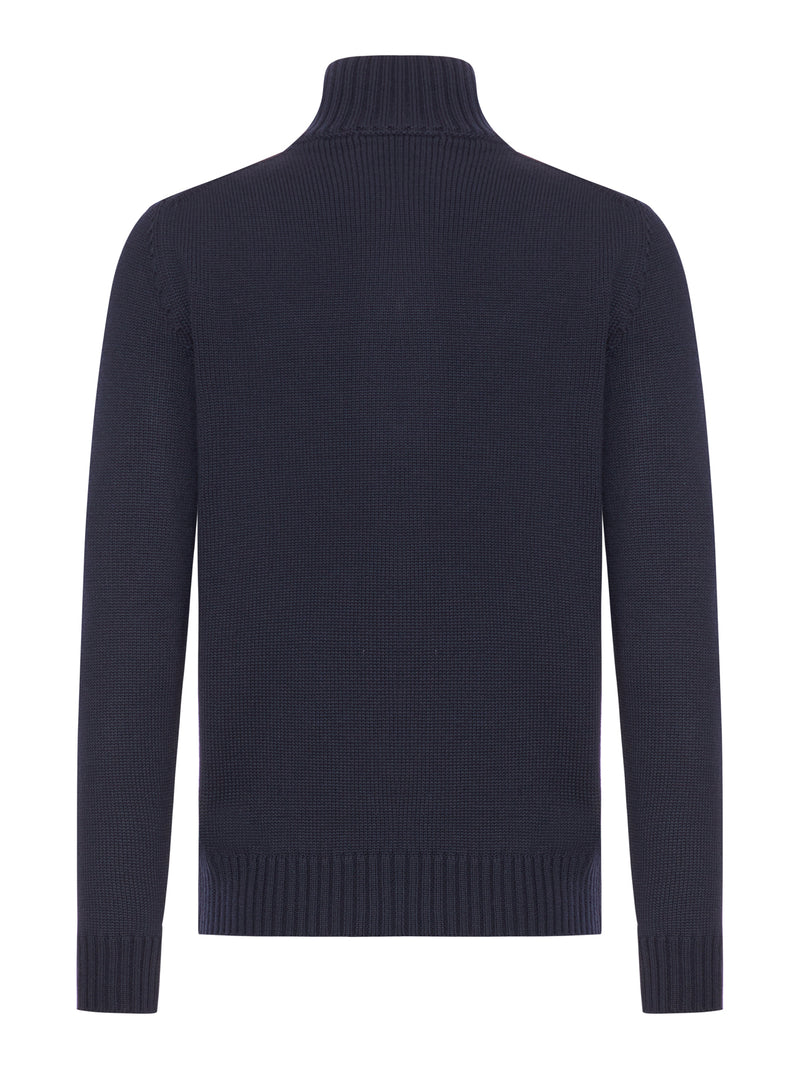 WOOL HIGH NECK CARDIGAN