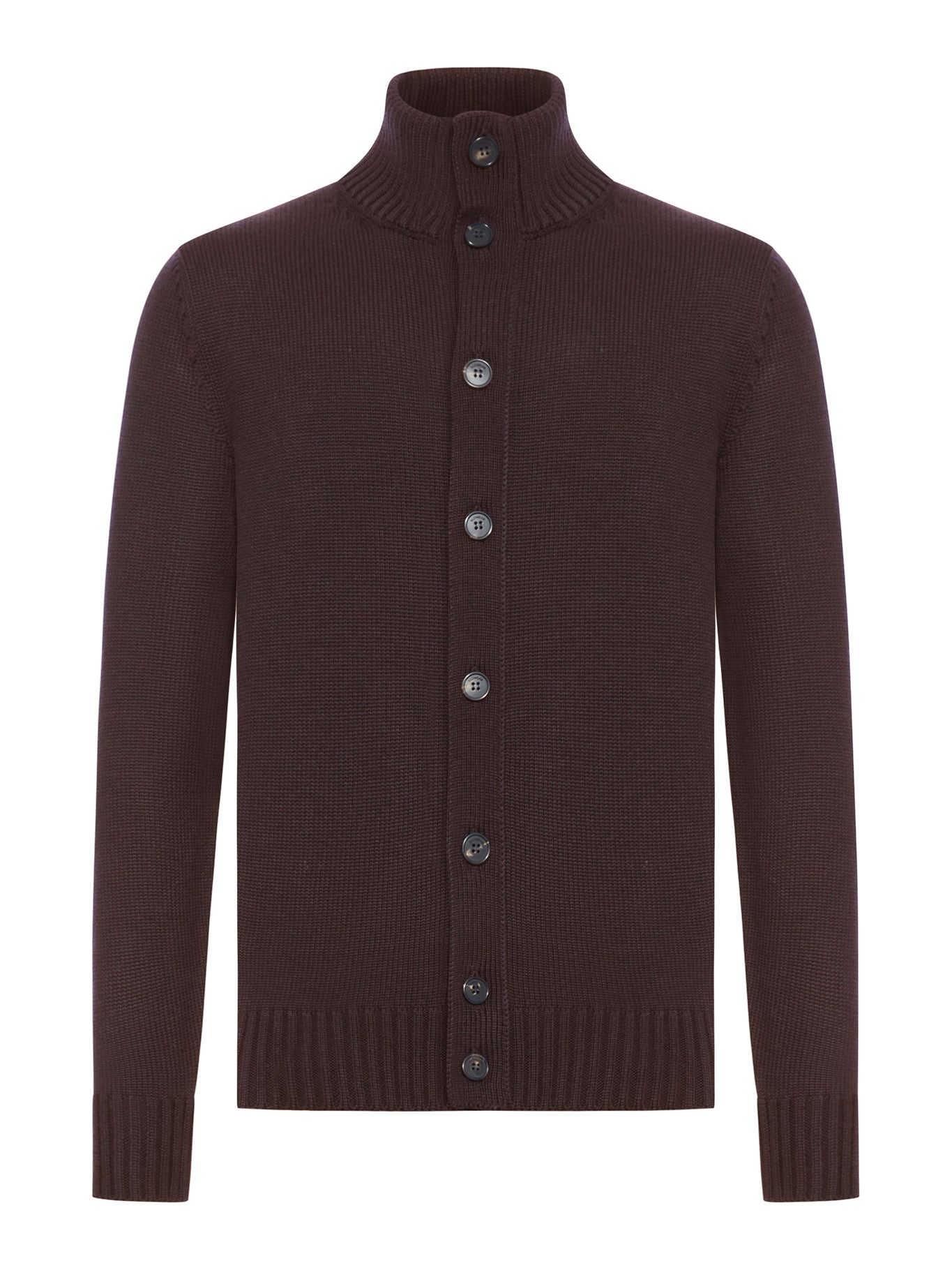 WOOL HIGH NECK CARDIGAN