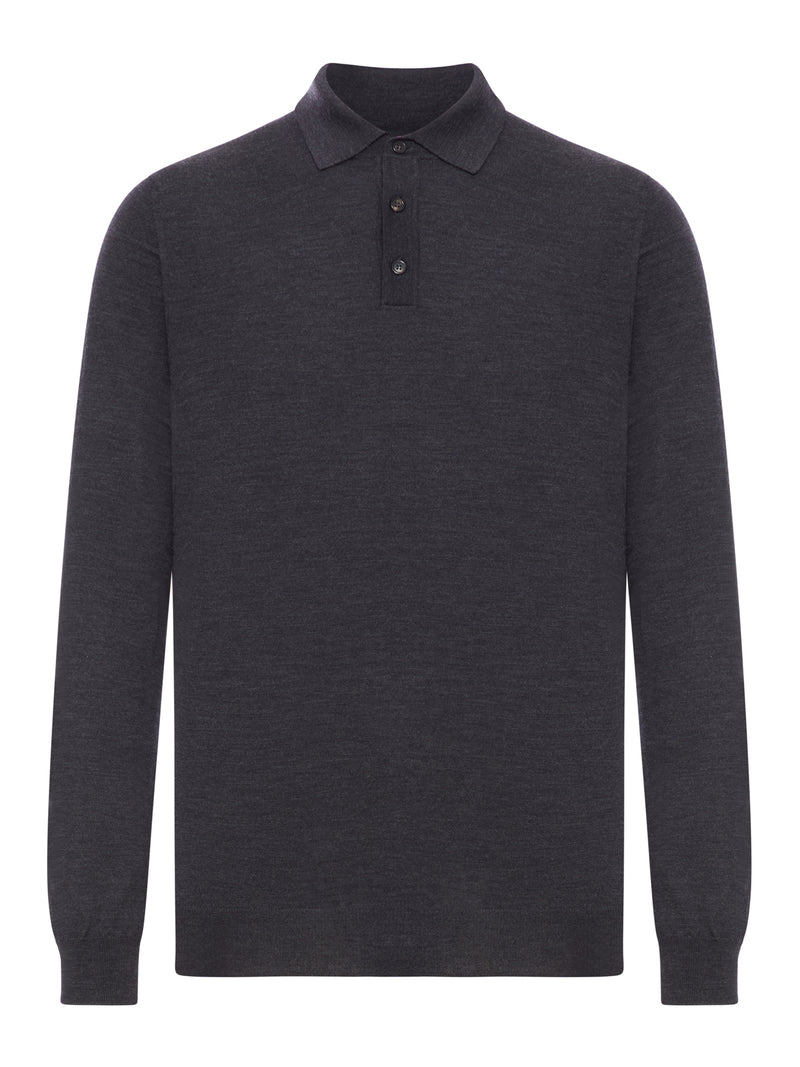 POLO SHIRT IN FINE COMBED WOOL
