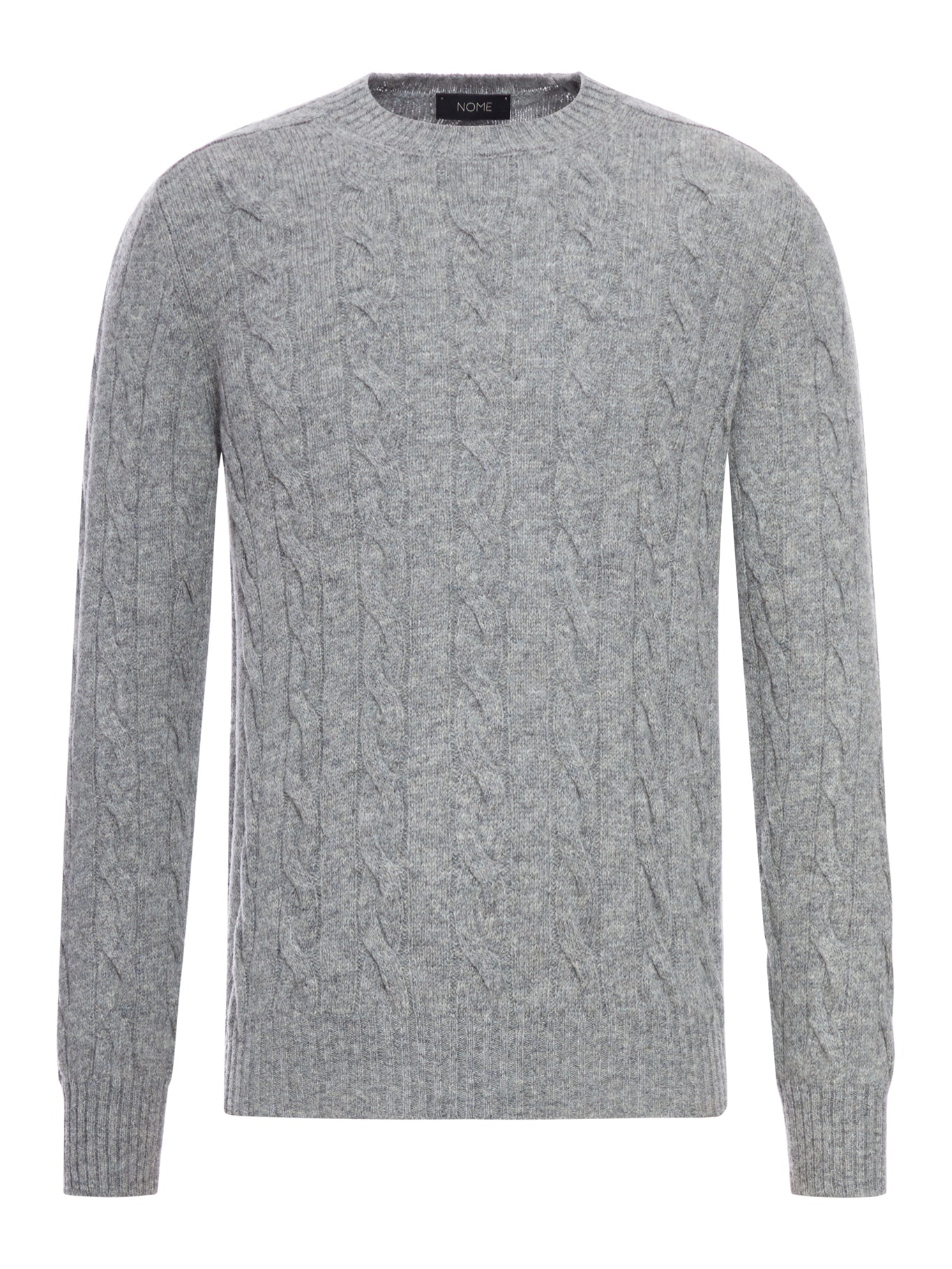 CABLE-KNIT WOOL CREW NECK
