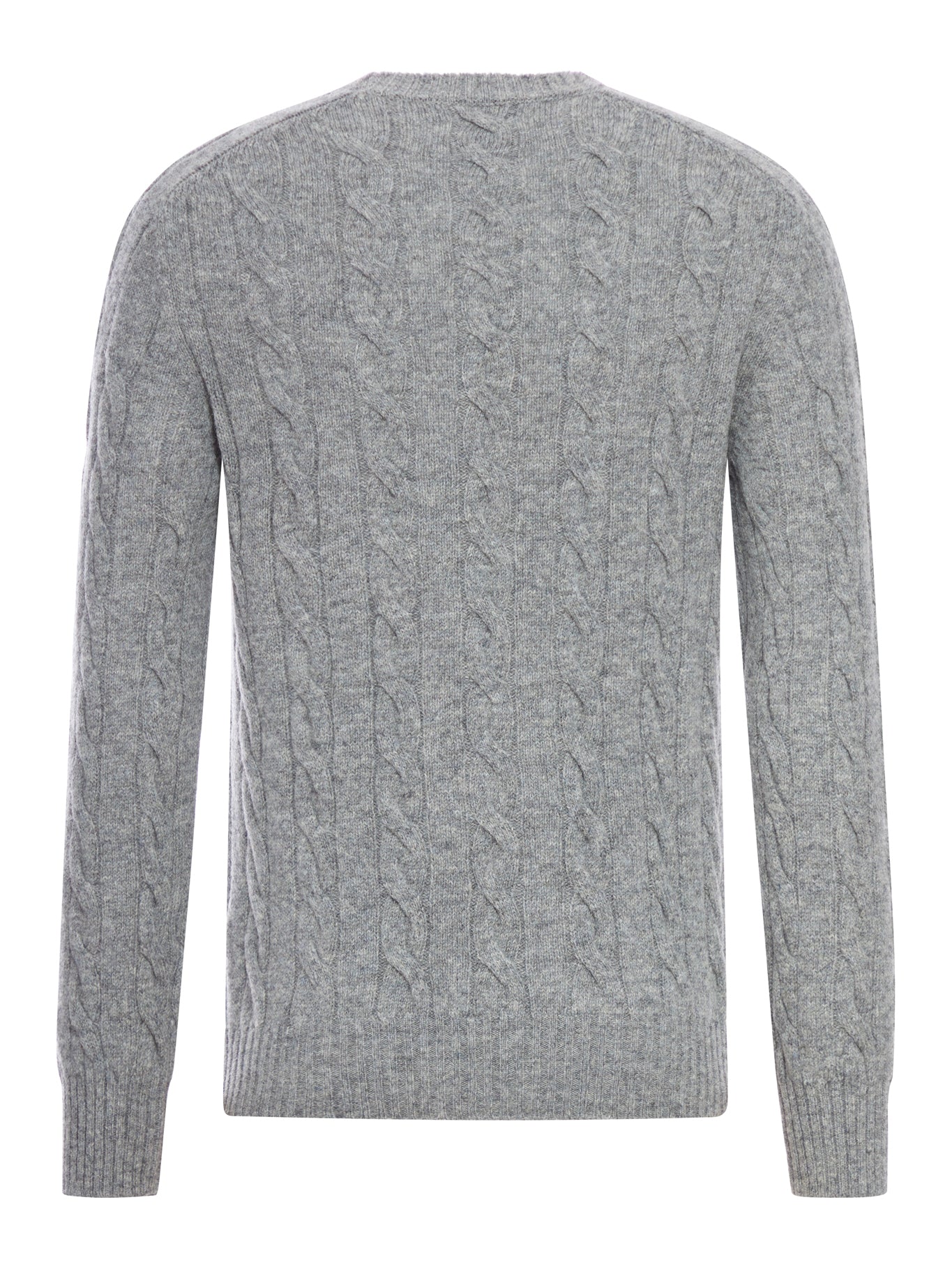CABLE-KNIT WOOL CREW NECK
