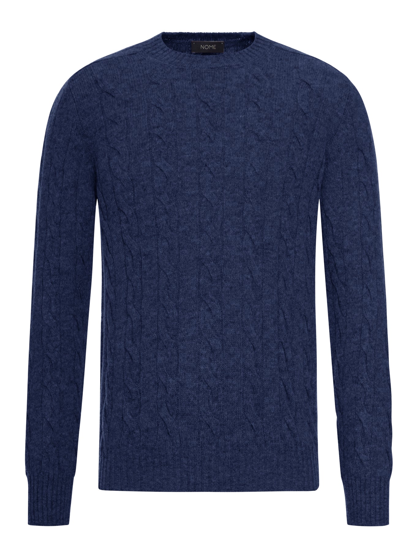 CABLE-KNIT WOOL CREW NECK