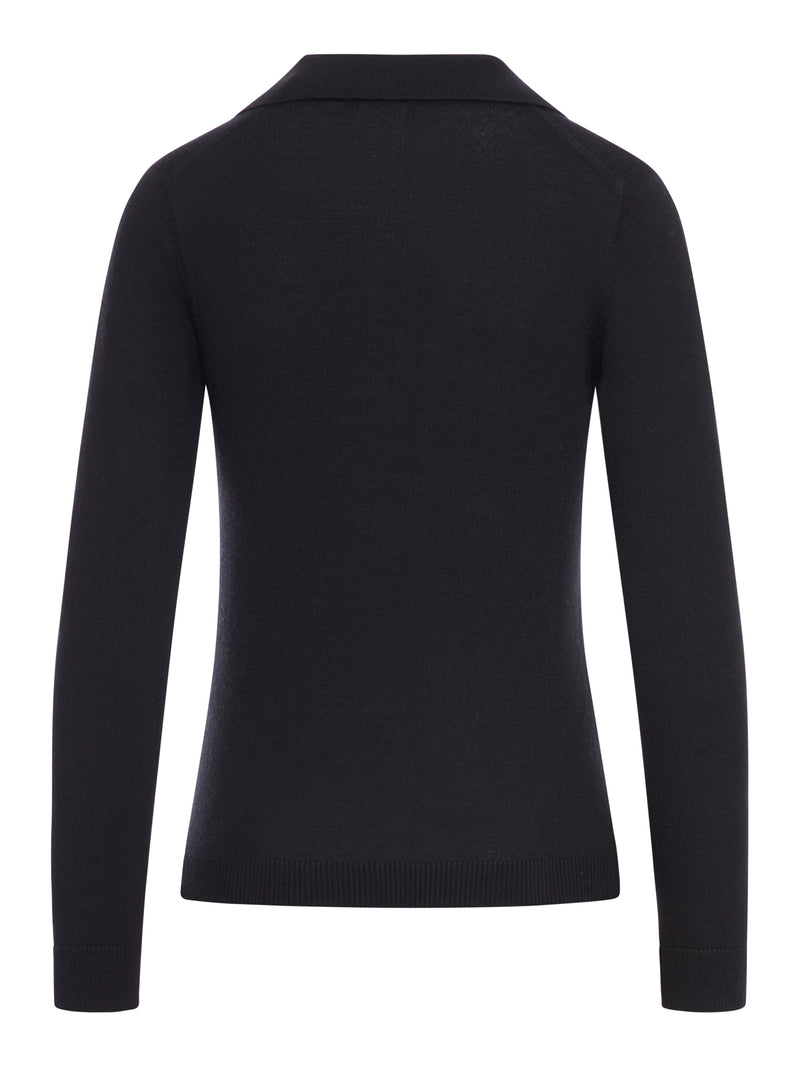 LONG-SLEEVED WOOL POLO SHIRT