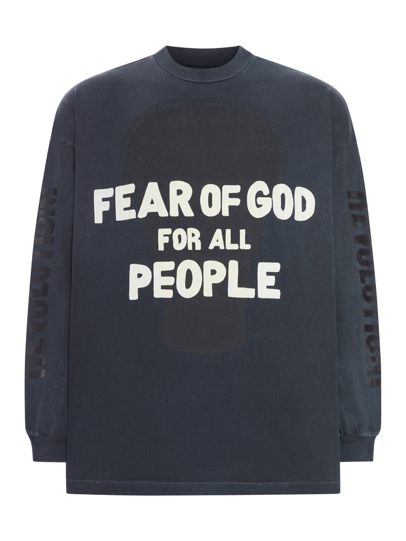 "OPEN OUR FUTURE" LONG-SLEEVED COTTON T-SHIRT