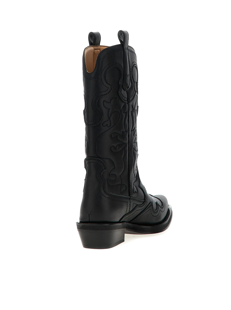 EMBROIDERED WESTERN BOOTS WITH MEDIUM SHAFT