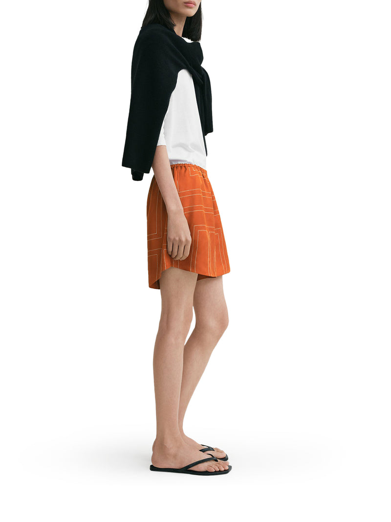 SILK SHORTS WITH MONOGRAM