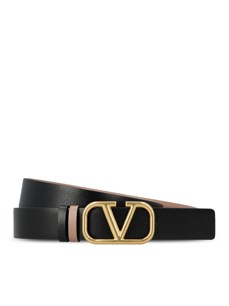 REVERSIBLE VLOGO SIGNATURE BELT IN POLISHED CALFSKIN 30 MM