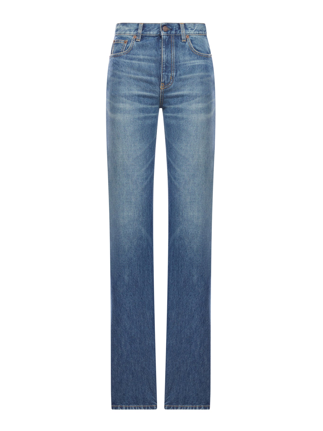 WASHED COTTON DENIM JEANS