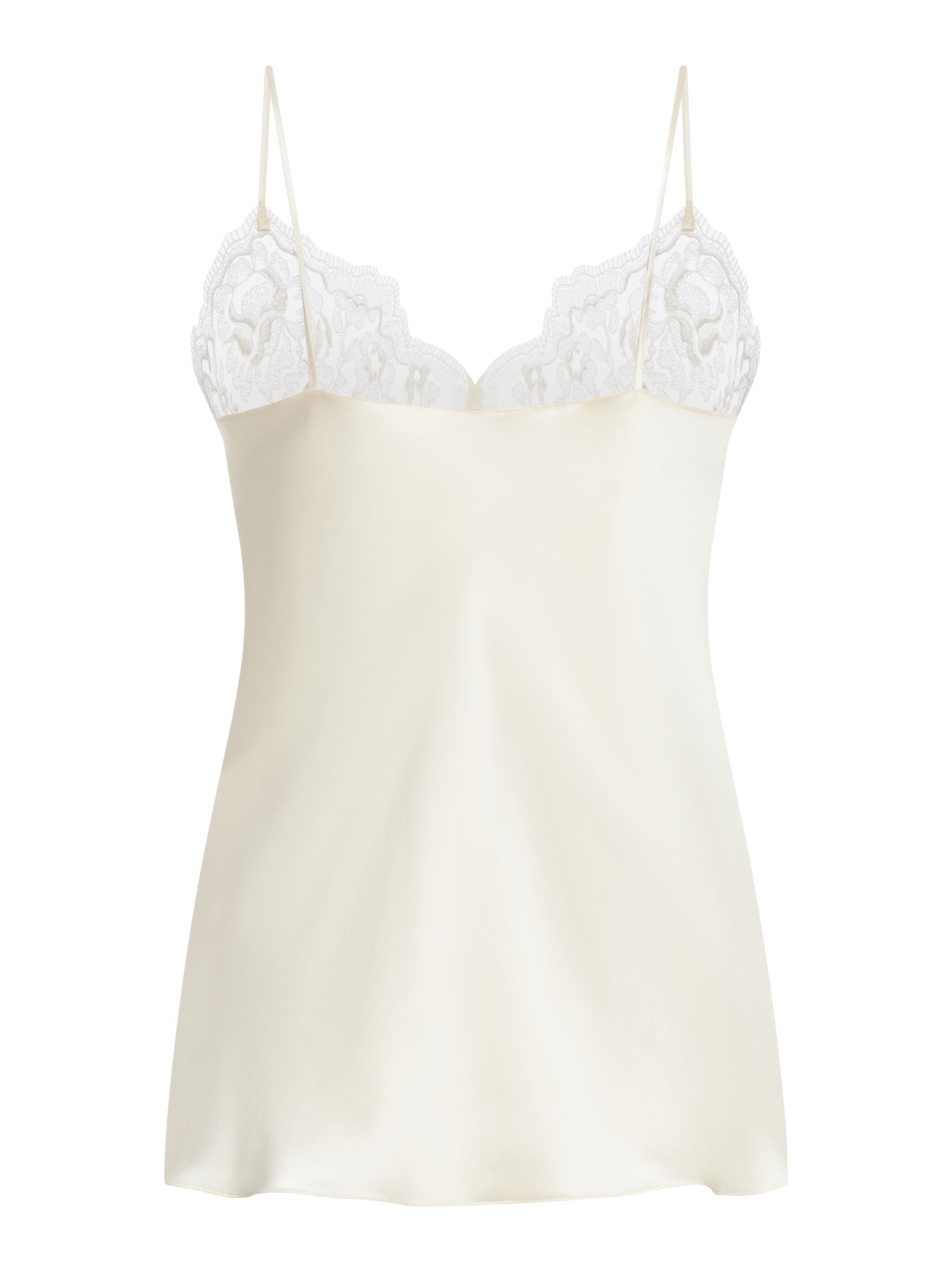 TANK TOP IN WASHED SILK SATIN AND LACE