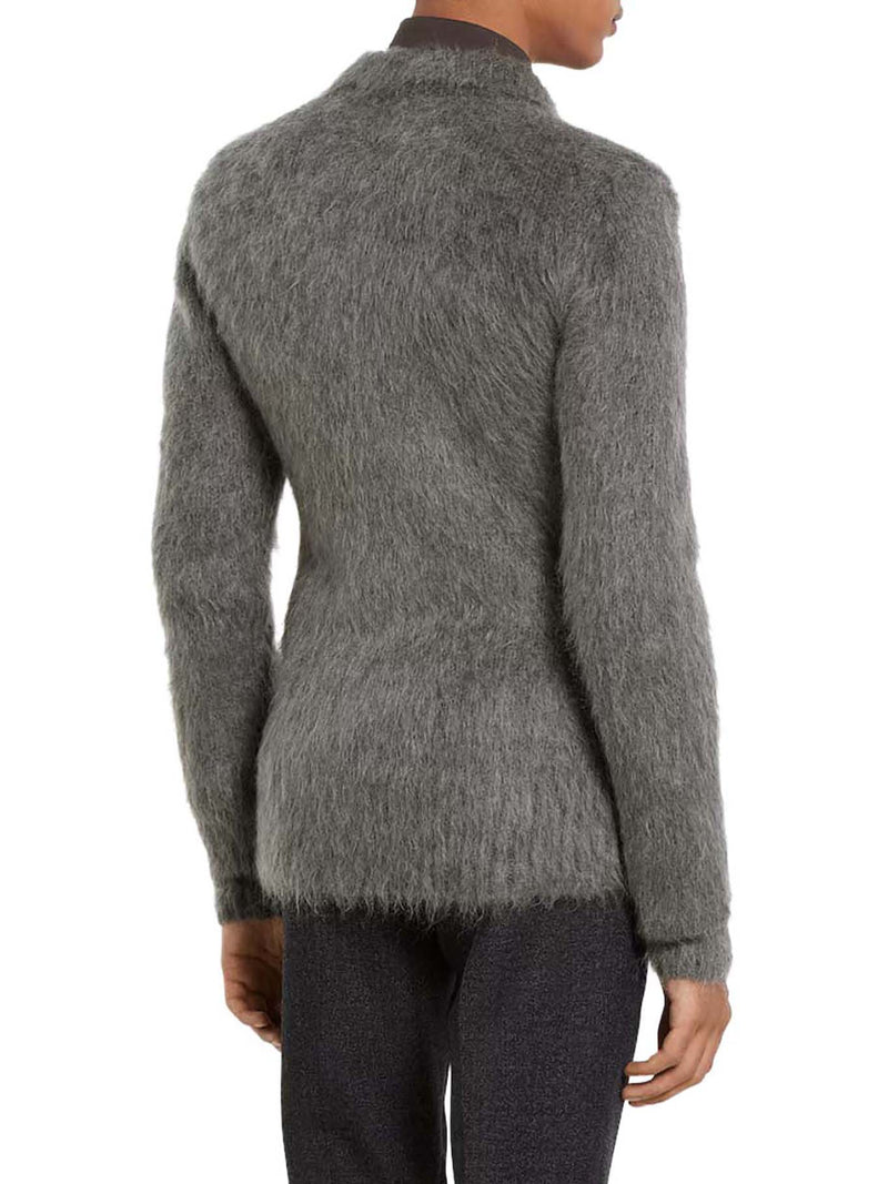 BRUSHED MOHAIR WOOL CARDIGAN